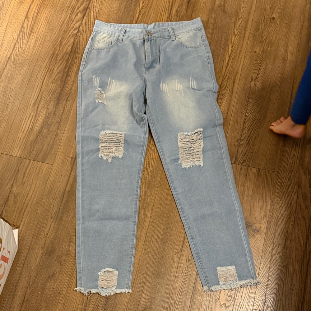Distressed Light Blue Women's Jeans